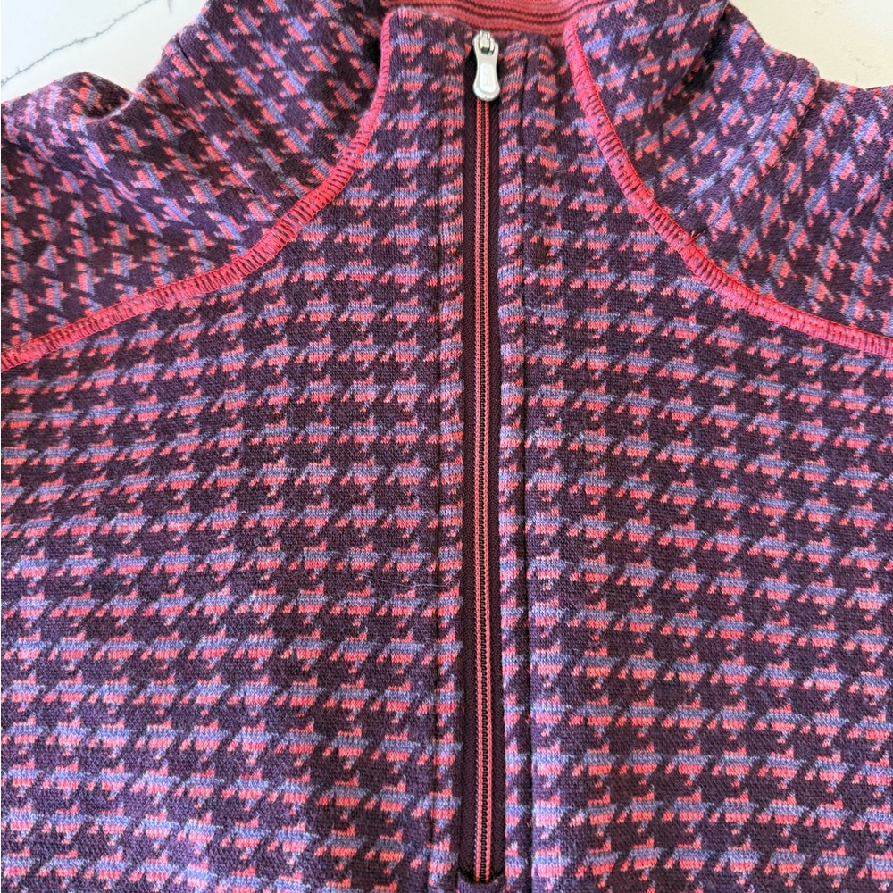 Smartwool NT250 Merino Wool 1/4 zip top in Houndstooth Size L